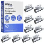 New Age America 10 PCS Stop Valves - Straight - AquaFlow 360