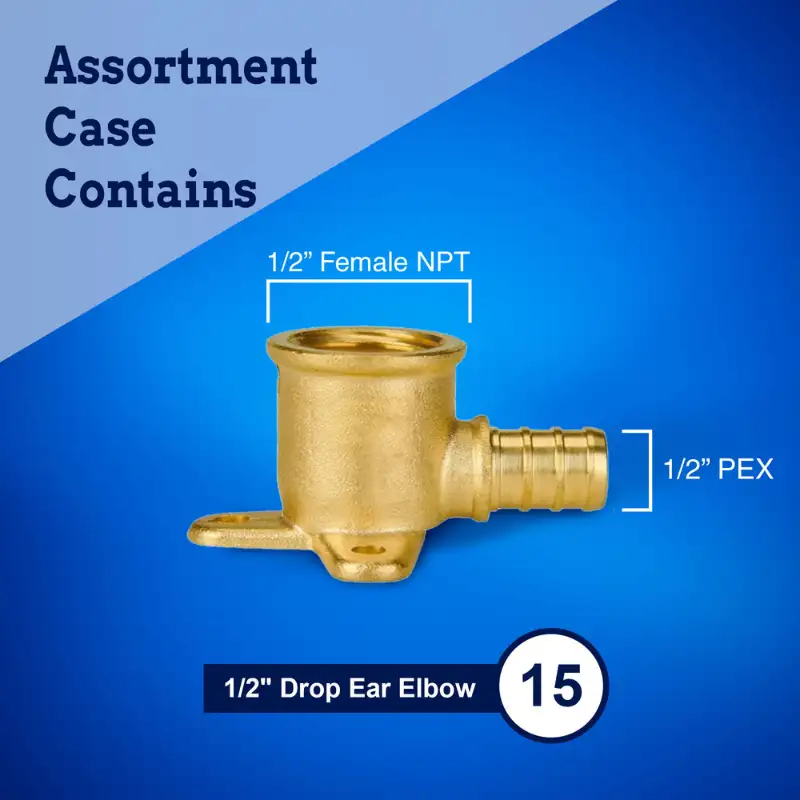 NAAPEX-DEE15.1 New Age America 15 PCS PEX Drop Ear Elbow - AquaFlow 360 - Image 2