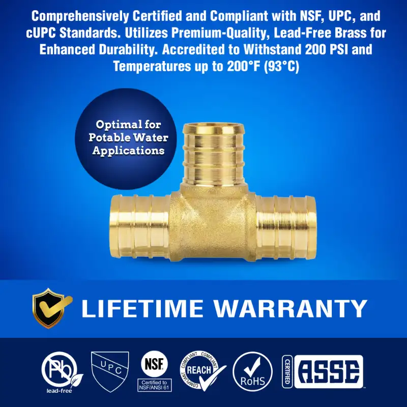 NAAPEX-T25.3 New Age America 25 PCS 1/2" PEX Fittings - Tee - AquaFlow 360 - Image 8