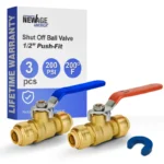 New Age America 3 PCS Push-Fit Ball Valves - 1/2" - AquaFlow 360