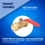 New Age America 3 PCS Push-Fit Ball Valves - 1/2" - AquaFlow 360 - Image 3