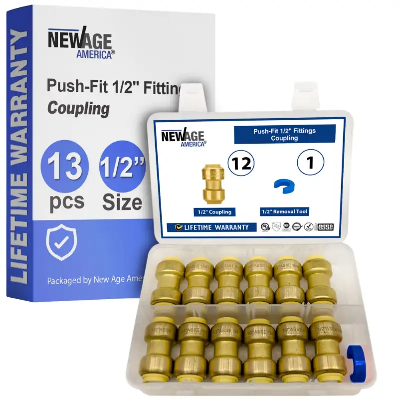 NAAPF-C13 New Age America 13 PCS 1/2" Push-Fit - Coupling - AquaFlow 360 - Image 1