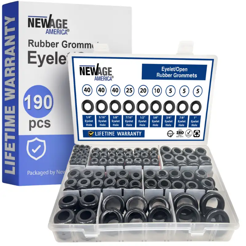 NAARG-190.1 New Age America 190 PCS Rubber Grommet Plugs - Eyelet - Image 1