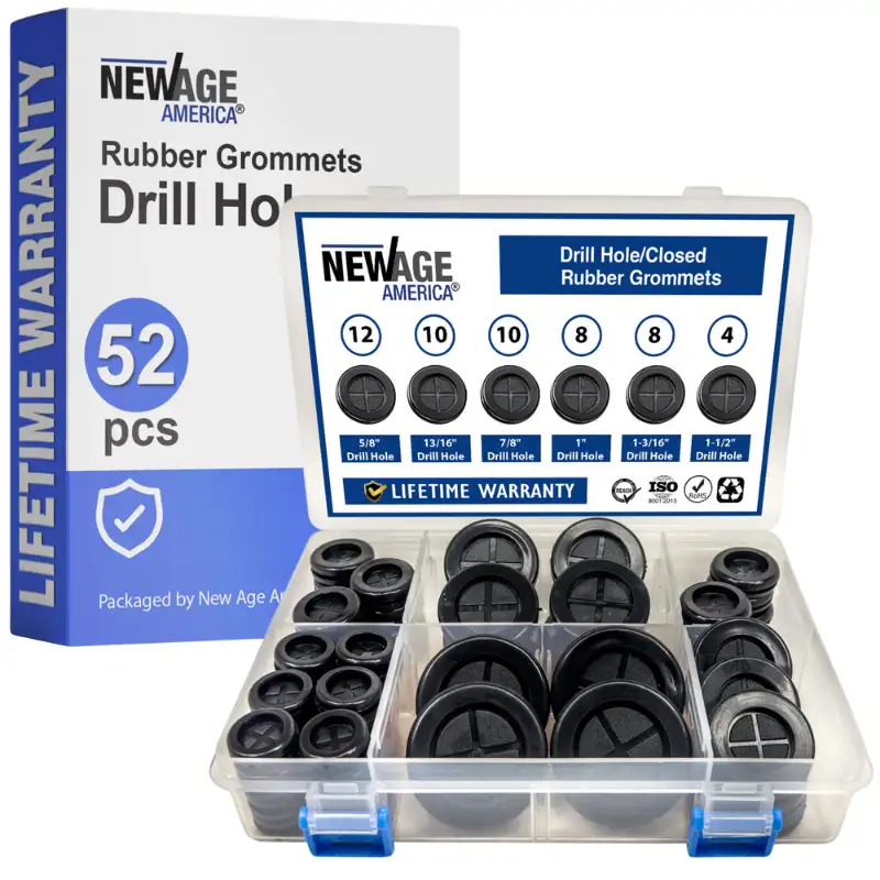 NAARG-52 New Age America 52 PCS Rubber Grommet Plugs - Closed - Image 1