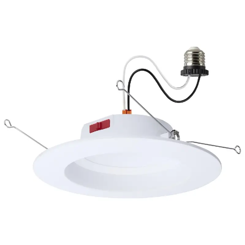 S12602 Satco S12602 8 Watt LED Downlight Retrofit; 5-6 Inch; CCT Selectable; Round; White Finish - Image 1