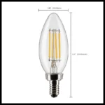 Satco S21265 4 Watt B11 LED; Clear; Candelabra base; 90 CRI; 3000K; 120 Volt - Image 4