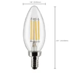 Satco S21366 4 Watt B11 LED; Clear; Candelabra base; 90 CRI; 2700K; 120 Volt; 3-Pack - Image 3