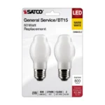 Satco S21857 8 Watt BT15 LED; White; Medium Base; 2700K; 800 Lumens; 120 Volt