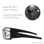 Honeywell Uvex S2970HS Hypershock Safety Glasses, Clear Frame with Clear Lens & HydroShield Anti-Fog Coating - Image 2