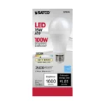 Satco S29816 15 Watt; A19 LED; Frosted; 3000K; Medium base; 220 deg. Beam Angle; 120 Volt