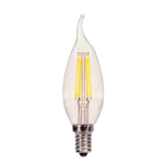 Satco S29923 4W LED Filament CA11 Lamp - Clear - E12 Base