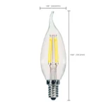 Satco S29923 4W LED Filament CA11 Lamp - Clear - E12 Base - Image 3