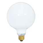 Satco S3001 40 Watt G40 Incandescent; Gloss White; 4000 Average rated hours; 280 Lumens; Medium base; 120 Volt