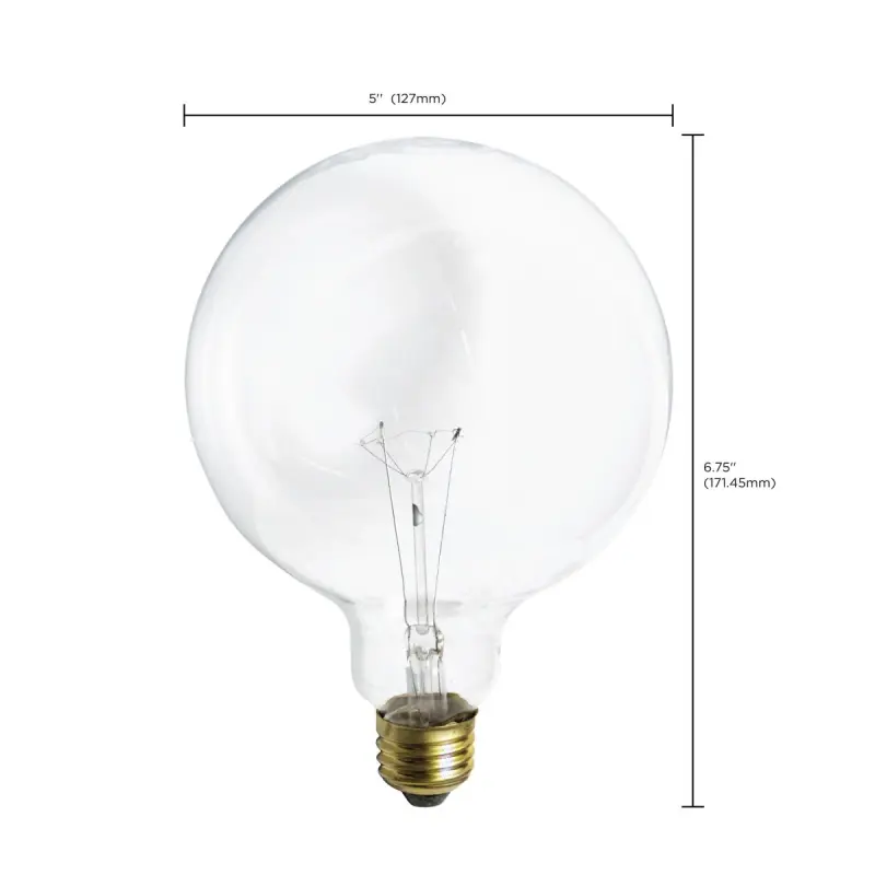 S3012 Satco S3012 60 Watt G40 Incandescent; Clear; 4000 Average rated hours; 580 Lumens; Medium base; 120 Volt - Image 3