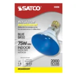 Satco S3228 - 75 Watt BR30 Incandescent; Blue; 2000 Average rated hours; Medium base; 130 Volt