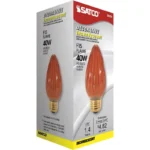 Satco S3370 - 40 Watt F15 Incandescent; Amber; 1500 Average rated hours; Medium base; 120 Volt
