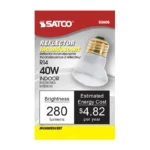 Satco S3605 40 Watt R14 Incandescent; Clear; 1500 Average rated hours; 280 Lumens; Medium base; 120 Volt