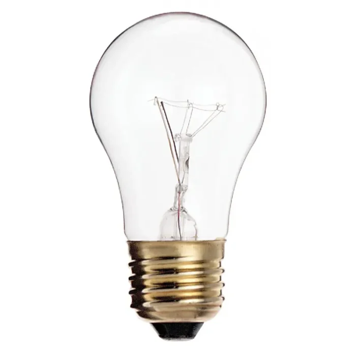 Satco S3720 40 Watt A15 Incandescent; Clear; Appliance Lamp; 2500 Average rated hours; 300/225 Lumens; Medium base; 130/120 Volt; Carded - Image 1