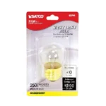Satco S3794 7.5 Watt S11 Incandescent; Clear; 2500 Average rated hours; 40 Lumens; Medium base; 120 Volt; Carded
