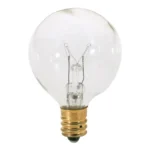 Satco S3846 25 Watt G12 1/2 Incandescent; Clear; 1500 Average rated hours; 180 Lumens; Candelabra base; 120 Volt