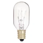 Satco S3907 - 25 Watt T8 Incandescent; Clear; 2500 Average rated hours; 190 Lumens; Candelabra base; 130 Volt