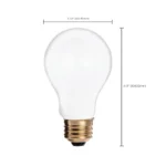Satco S3950 25 Watt A19 Incandescent; Frost; 2500 Average rated hours; 180 Lumens; Medium base; 130 Volt; 2/Pack - Image 2