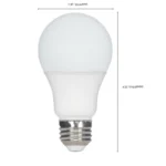 Satco S39596 9.5 Watt; A19 LED; Frosted; 2700K; Medium base; 220 deg. Beam Angle; 120 Volt; Non-Dimmable; 4-Pack - Image 3