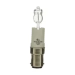 Satco S4361 100 Watt; Halogen; T4 Long; Clear; 2000 Average rated hours; 1600 Lumens; DC Bay base; 120 Volt