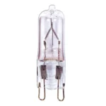 Satco S4621 35 Watt; Halogen; T4; Clear; 2000 Average rated hours; 400 Lumens; Double Loop base; 120 Volt