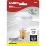 Satco S4701 - 40 Watt R14 Incandescent; Clear; 1500 Average rated hours; 280 Lumens; Intermediate base; 120 Volt; Carded