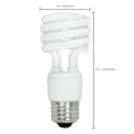 Satco S6235 - 13 Watt; Mini Spiral Compact Fluorescent; 2700K; 82 CRI; Medium base; 120 Volt; 4-pack - Image 4