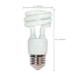 Satco S7215 11W Compact Fluorescent T2 Spiral Lamp - White - E26 Base - Image 3