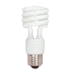 Satco S7223 15W Compact Fluorescent T2 Spiral Lamp - White - E26 Base
