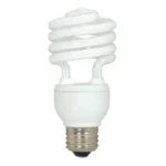 Satco S7225 18W Compact Fluorescent T2 Spiral Lamp - Gloss White - E26 Base