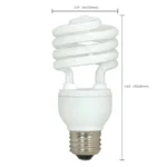Satco S7225 18W Compact Fluorescent T2 Spiral Lamp - Gloss White - E26 Base - Image 3