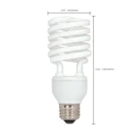 Satco S7233 26W Compact Fluorescent T2 Spiral Lamp - White - E26 Base - Image 3