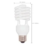 Satco S7234 20W Compact Fluorescent T2 Spiral Lamp - White - E26 Base - Image 3