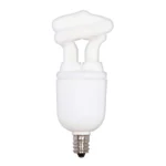 Satco S7266 5W Compact Fluorescent T2 Spiral Lamp - White - E12 Base