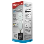 Satco S7364 13W Compact Fluorescent T2 Spiral Lamp - White - E12 Base - Image 2