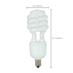 Satco S7364 13W Compact Fluorescent T2 Spiral Lamp - White - E12 Base - Image 3