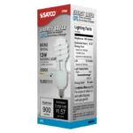 Satco S7366 13W Compact Fluorescent T2 Spiral Lamp - White - E12 Base - Image 2