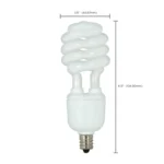 Satco S7366 13W Compact Fluorescent T2 Spiral Lamp - White - E12 Base - Image 3