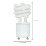 Satco S8201 9W LED Mini Spiral Compact Fluorescent Lamp 2700K, GU24 Base - Image 3