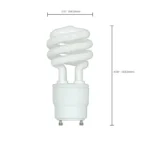 Satco S8205 18 Watt; Mini Spiral Compact Fluorescent; 2700K; 82 CRI; GU24 base; 120 Volt - Image 3