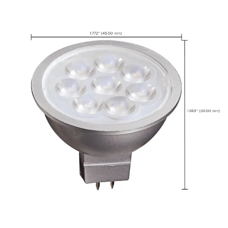 S9491.1.webp Satco S9491 6.5 Watt; LED MR16 LED; 3000K; 25 deg. Beam Angle; GU5.3 base; 12 Volt AC/DC - Image 2
