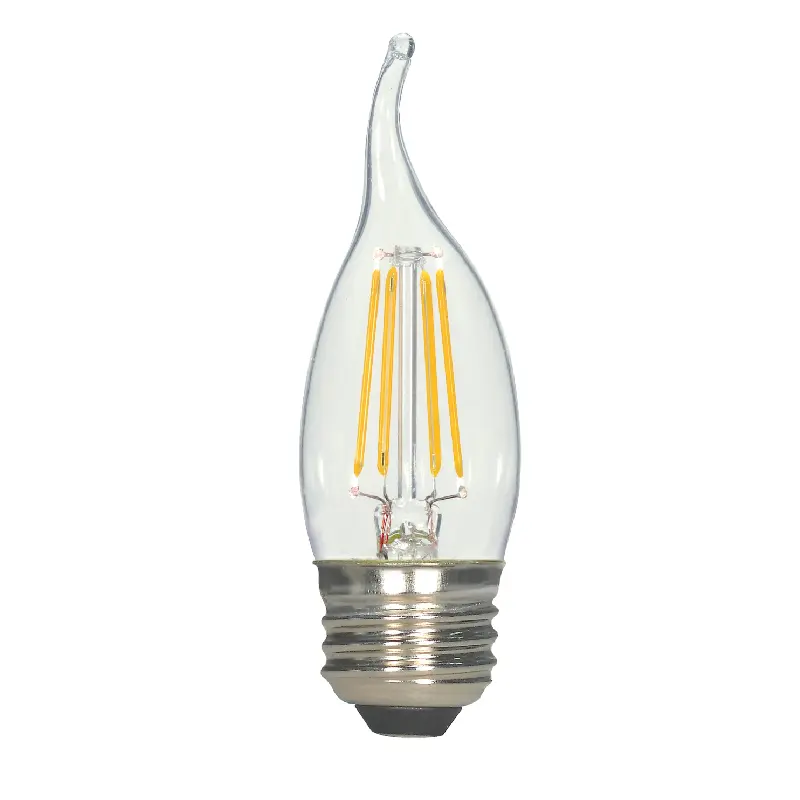 S9573.webp Satco S9573 4.5W LED Filament CA11 Lamp - Clear - E26 Base - Image 1