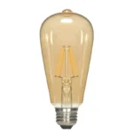 Satco S9579 7 Watt ST19 LED; Transparent Amber; Medium base; 2000K; 650 Lumens; 120 Volt