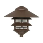 Satco SF76-637 1 Light - 9" Pathway Light - Three Louver - Large Hood - Old Bronze Finish