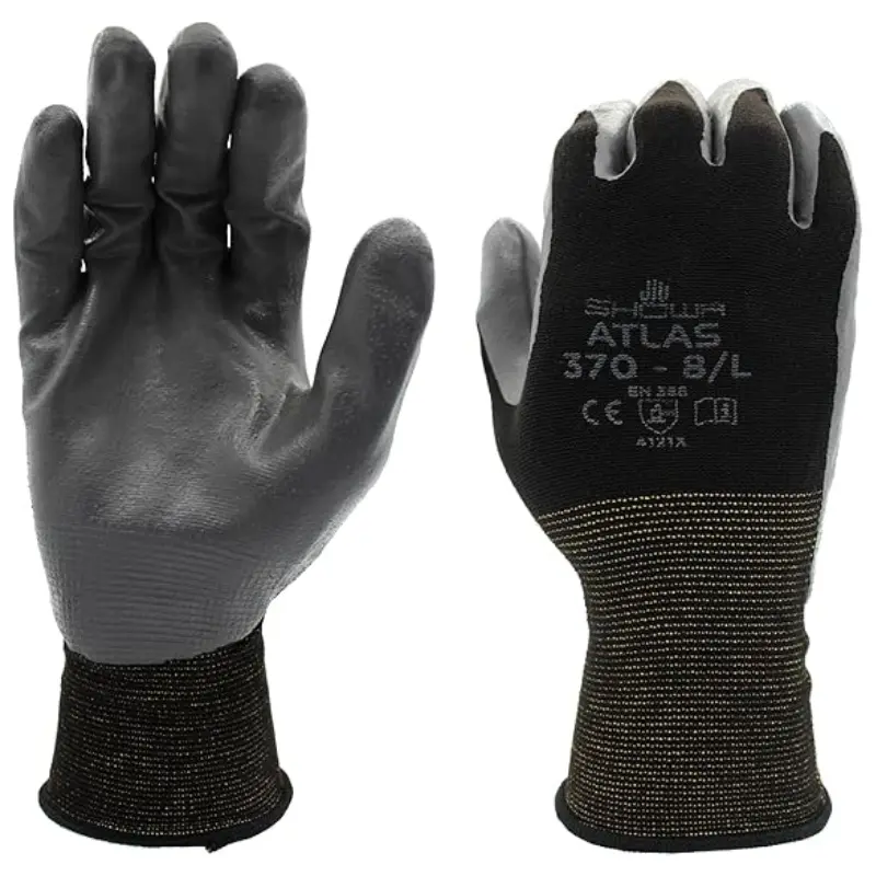 SHOWA 370B SHOWA 370B Nitrile Palm Coating Glove - Size 8 - L - 12 Pairs - Image 1