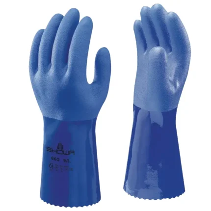SHOWA 660 Triple Dipped PVC Coating Chemical Protection Gloves - Size 7 - S - 12 Pairs